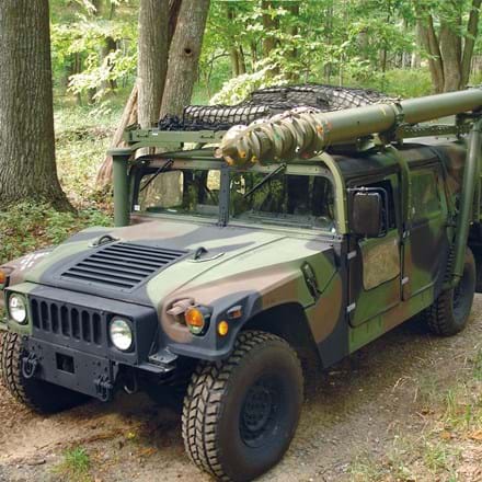 Mast Mounted On Vehicle (Retracted For Transport)